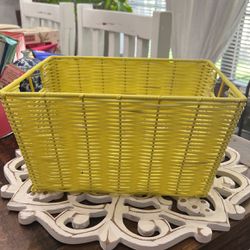 Storage Basket / Gift / Yellow Vinyl Sturdy! 