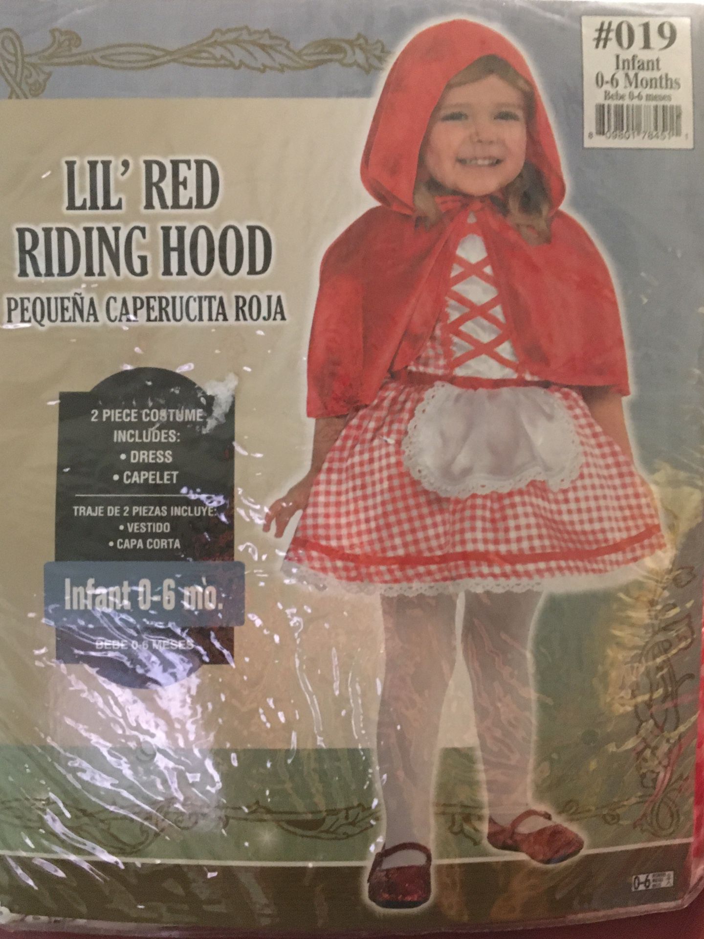 Infant Lil red riding hood costume