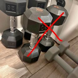 Rubber Hex Dumbbells 