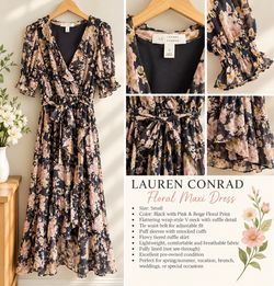 Lauren Conrad Floral Maxi Dress – Size Small