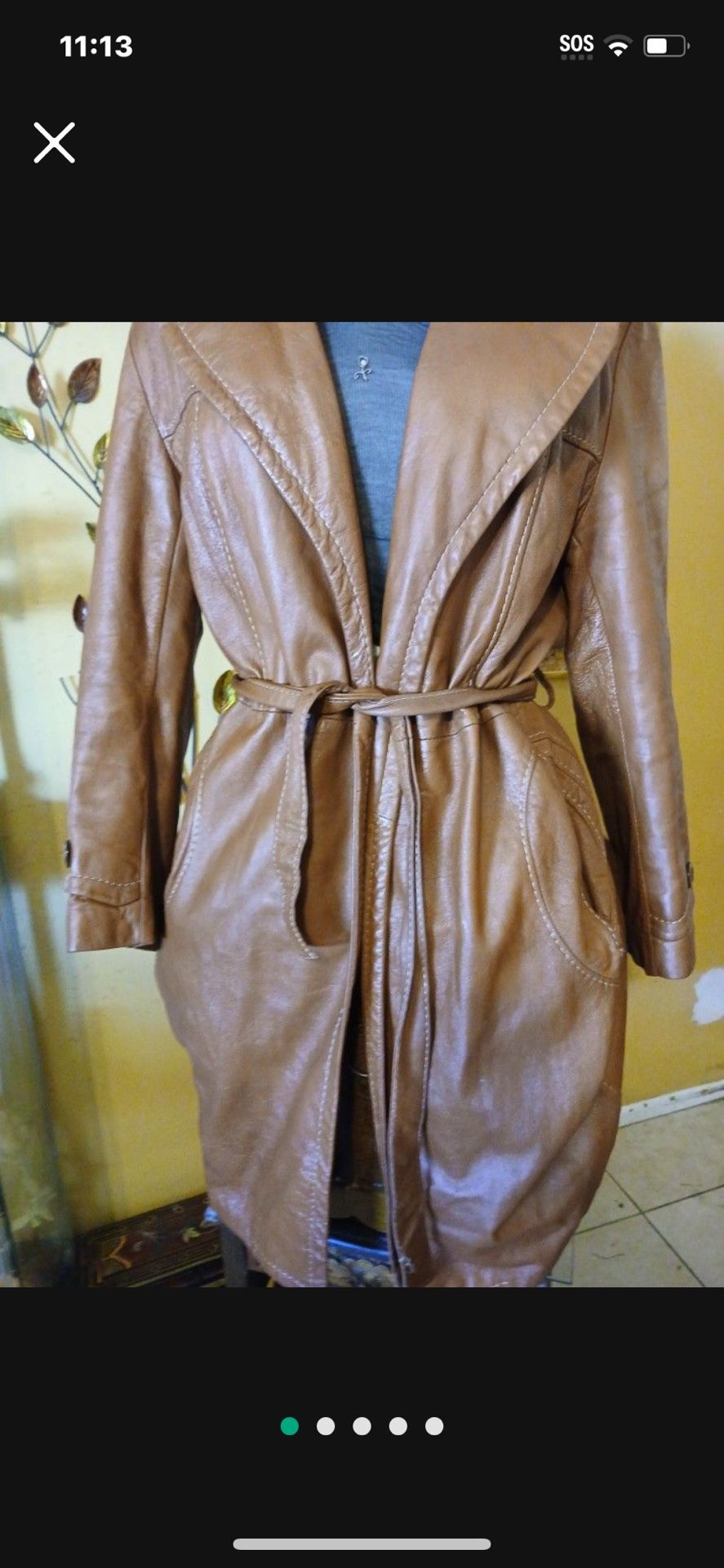 vintage 1970’s leather jacket size 18