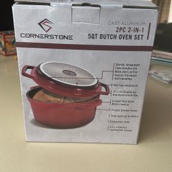 Cornerstone 2-in-1 Cast Aluminum 5 QT Dutch Oven Set