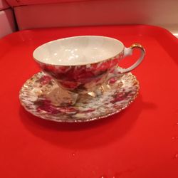 Chase Handpainted Cup and Saucer 