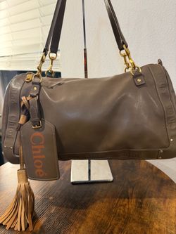 Authentic Chloé Brown Leather Bag with Tassel