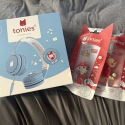 Tonies BUNDLE Headphones Blue And 2 Tonies Paw Patrol And Bedtime Songs 
