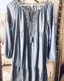 Old navy denim embroidered style dress