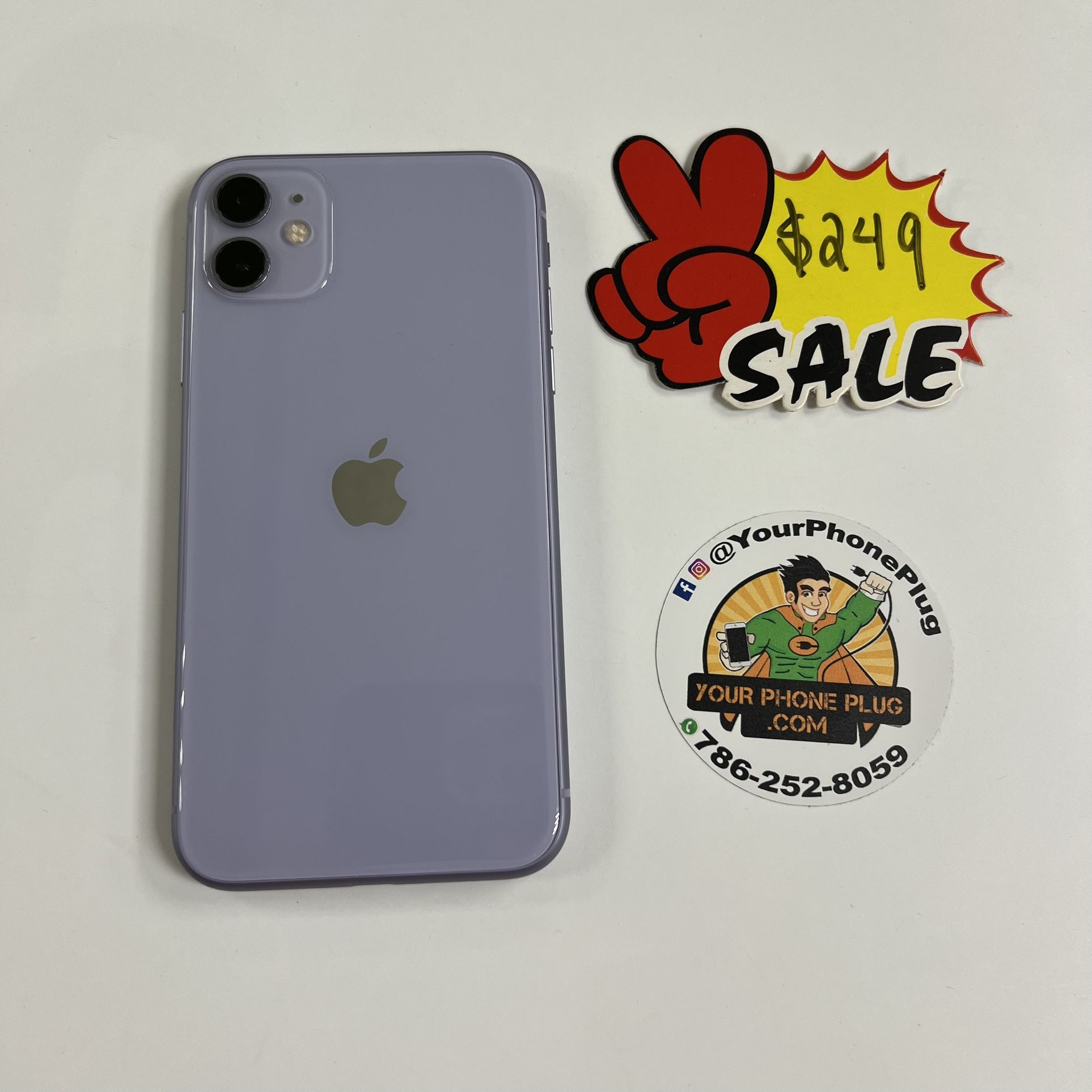 IPHONE  11  UNLOCKED   64GB  LILAC NEW BATTERY 