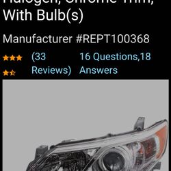 Toyota Camry Headlight 