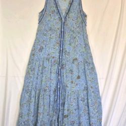 Poupette St. Barth Designer Womens Blue Toulon Floral Nana Maxi Dress MediumPoupette St. Barth Designer Womens Blue Toulon Floral Nana Maxi Dress Medi