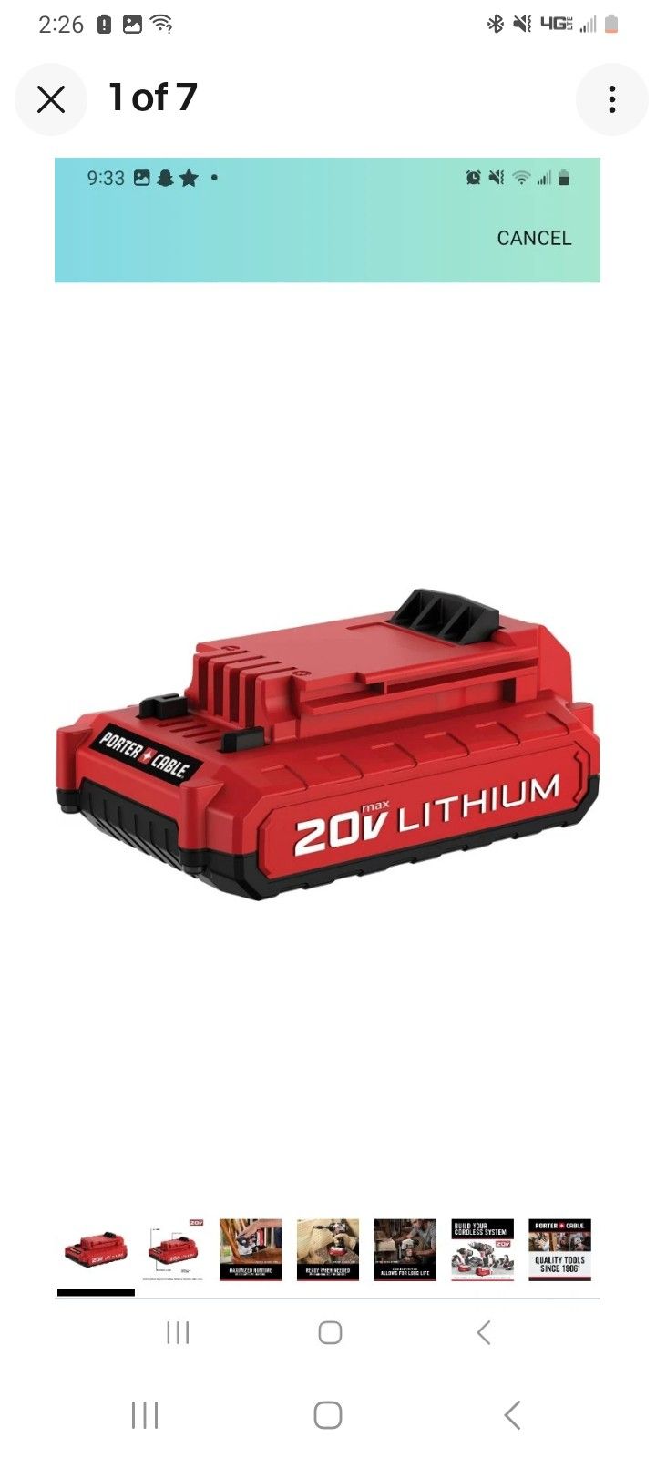 Porter Cable 20V Max Lithium Ion Battery Charger PCC680L/PCC685L