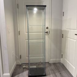 IKEA DETOLF Glass Display Cabinet w/ LED Lights 