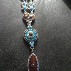 Boho Turquoise  Necklace Vintage