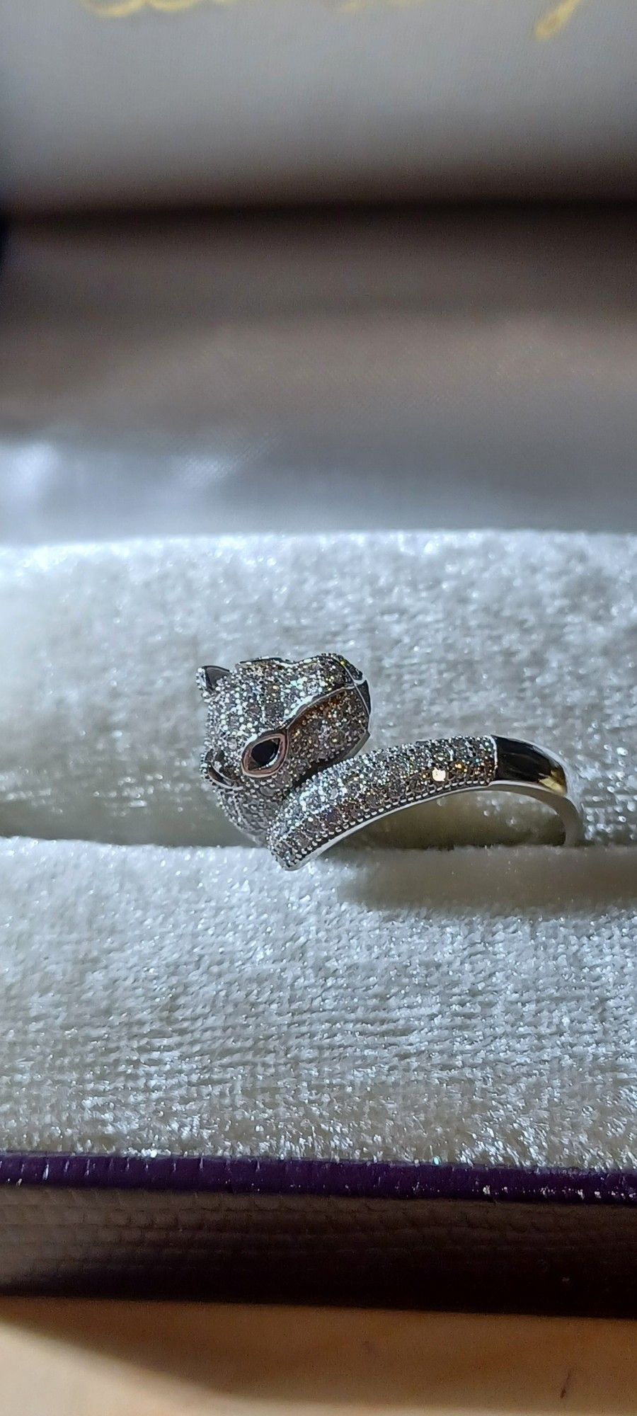 Beautiful Sterling Silver Crystal Leopold Wrap Ring Women's 8.5