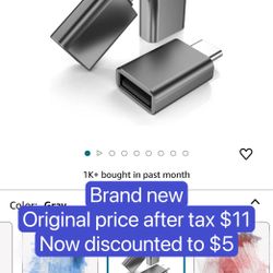 Basesailor USB C to USB Adapter 3 Pack,USBC Male to USB A 3.0 Female OTG Adapter,Type C Thunderbolt 4 Converter for iPhone 16 15 Max,MacBook Pro Air,M