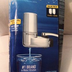 Brita Water Filter for Sink, Faucet Mount Water Filtration System for Tap Water, Reduces 99% of Lead, Chrome
