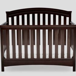 Traditional solid Cherry wood Delta crib w/ toddler conversion $65, matching baby changing table $25, Mattress $25, free baby seat 