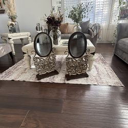 2 Vintage Table Stand Alone Mirror