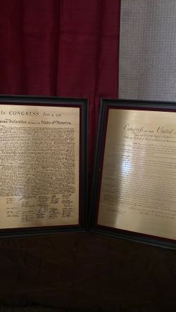 Engraved Declaration Of Independence Plaque & Congress Of Congrefs Plaque 