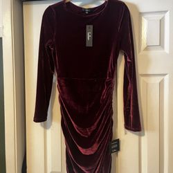 NWTO - Lulus Maroon Velvet Dress (medium) 