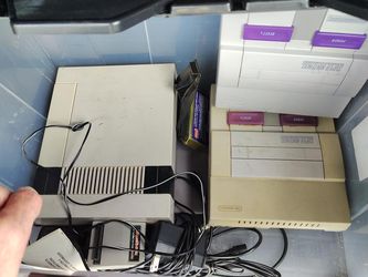 NES and Two SNES Consoles with Cables