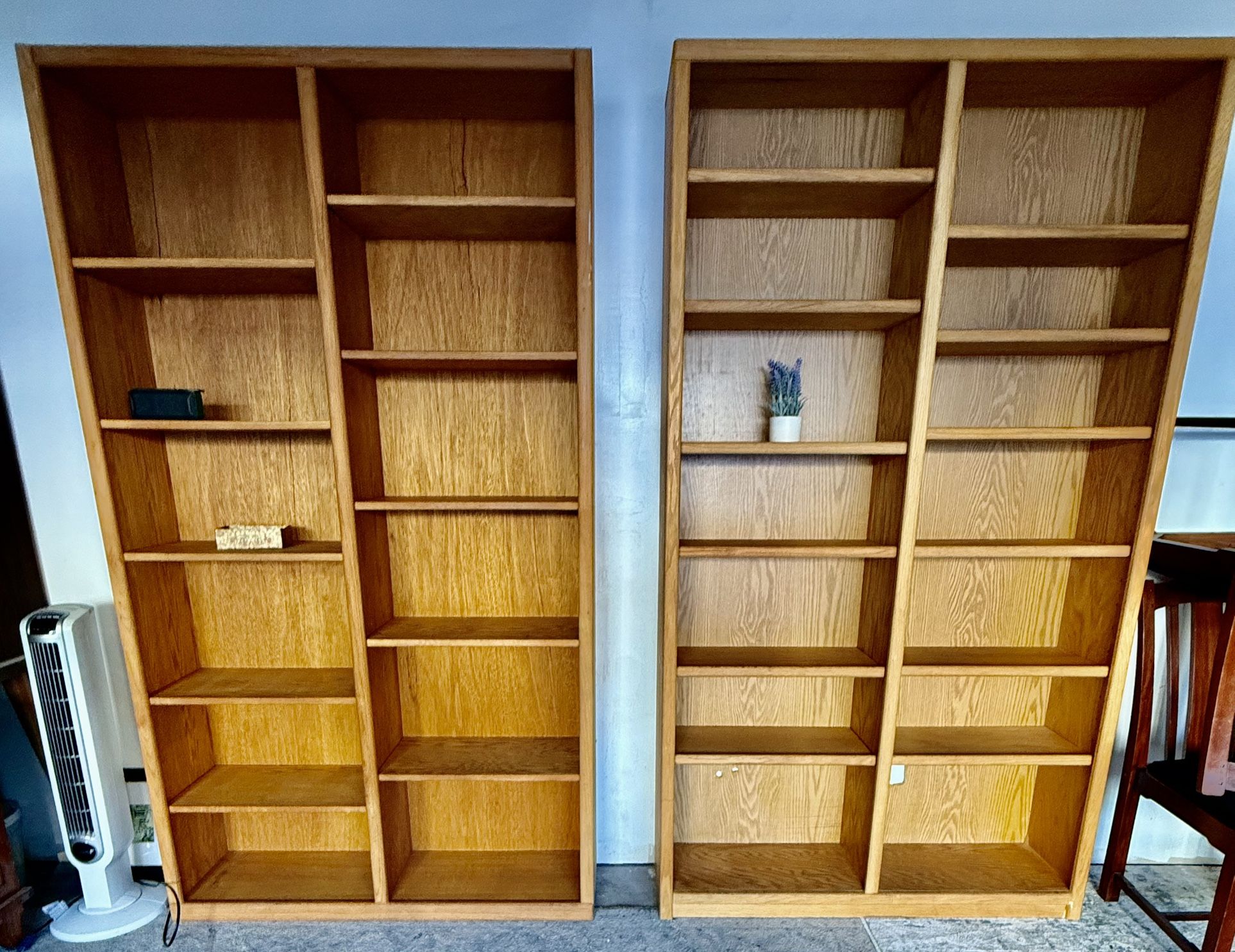 dry oak two tier double wide 6 tier shelves 