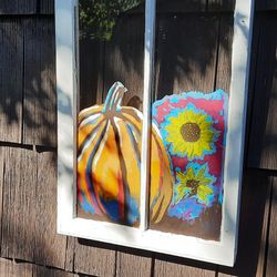 Vintage Window Hand Painted