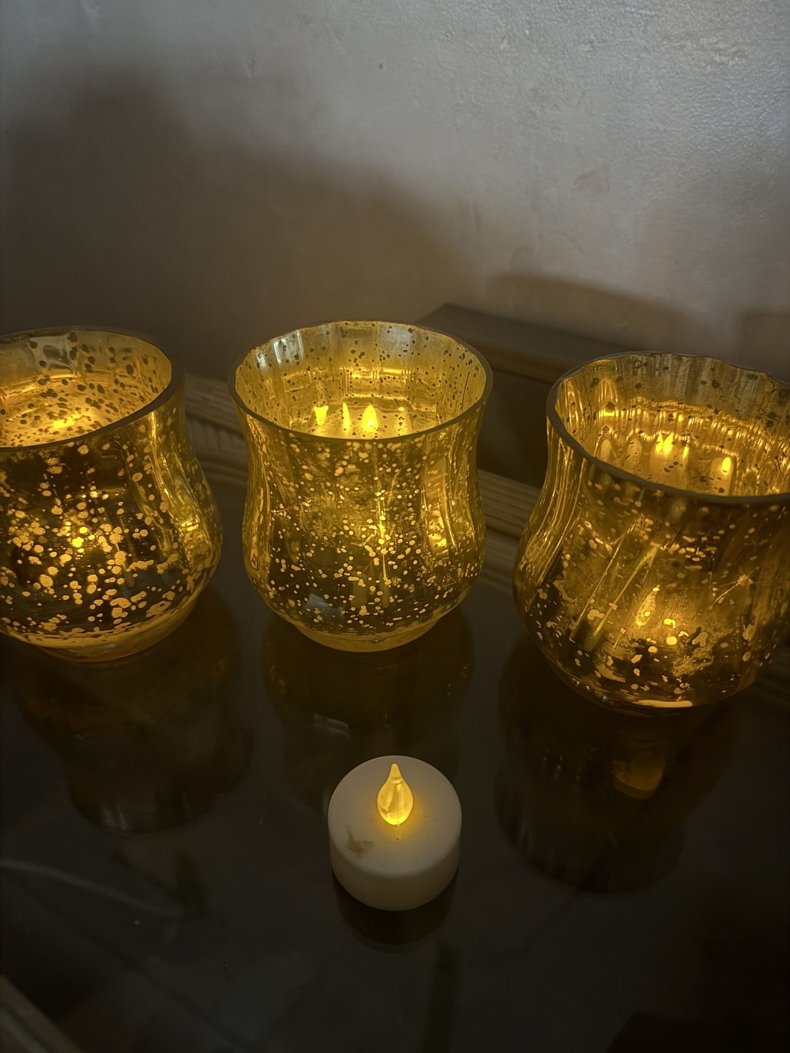 1 Mercury Glass Holder With Tea Light…. $3…… $9 For All 3….