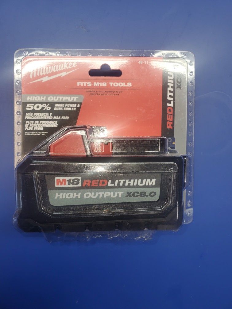 Brand New Milwaukee M18 REDLITHIUM High Output XC8.0 Battery 