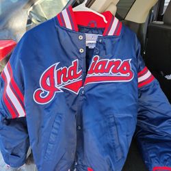 Vintage Indians Varsity Jacket Starter Brand Size Small