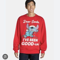 NWT red Disney stitch Christmas sweatshirt size XL