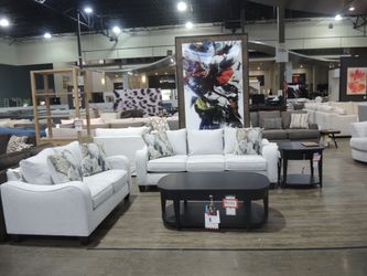 Slope Arm Sofa & Loveseat 2-Piece Set – Bennington Dove Gray, Sold as Set