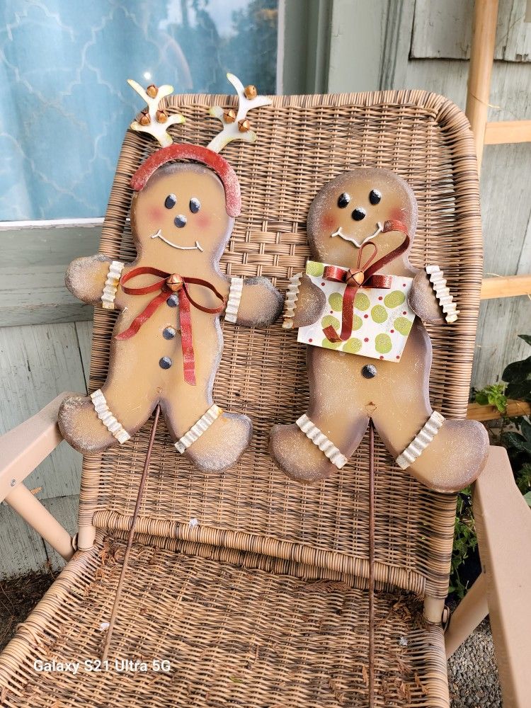 Christmas Outdoor Metal Decor Gingerbread Man