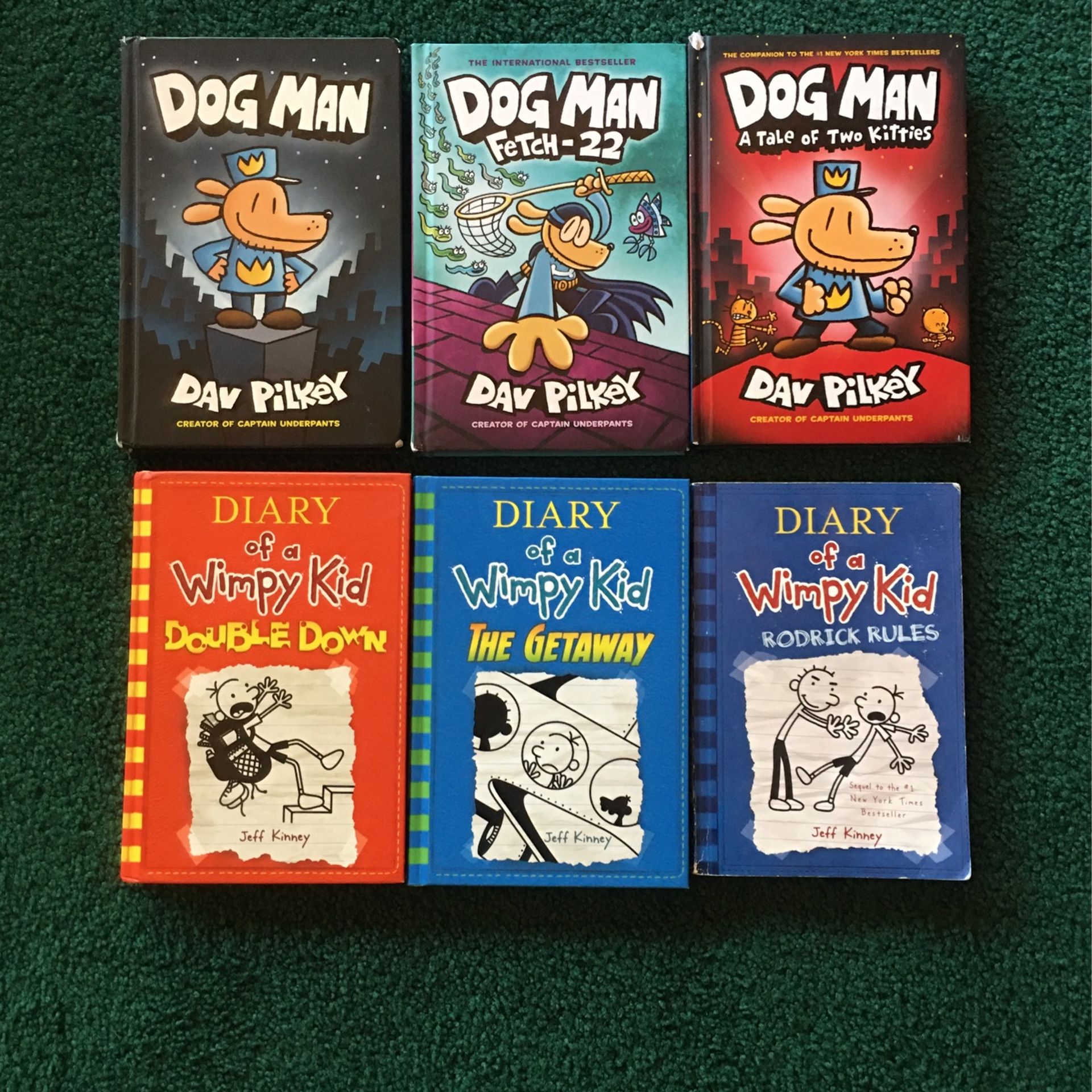 Reserved For Larry—-Dog Man and Diary of a Wimpy Kid Books
