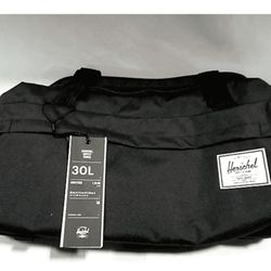 Herschel 30L Outfitter Black Duffel Bag New