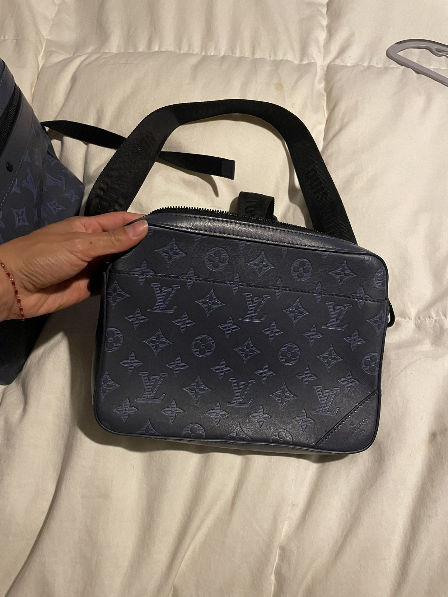 Louis Vuitton Duo Messenger Bag - Blue Monogram Shadow - Authentic 2021