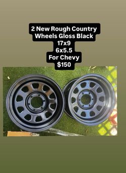 2 New Rough Country Wheels Gloss Black 17x9 6x5.5 For Chevy $150