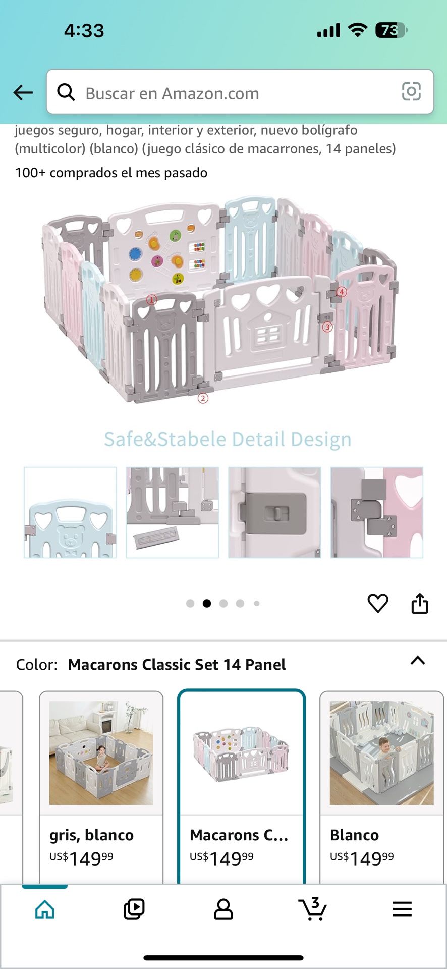 Corral Para Bebé  Con Su Alfombra Y Zapatos De Niña Talla 5 