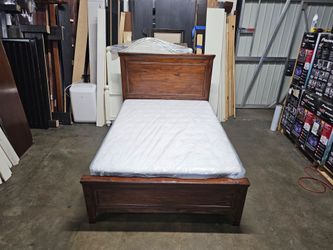 Dark Wood full Bed Frame with Mattress