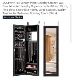 Wall mirror jewelry box NEW black firm on price