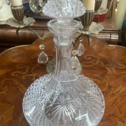 Antique Crystal Ships Decanter  Bottle 