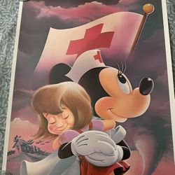 Rare collectible Set (4) Of Walt Disney Disaster Relief Red Cross posters 