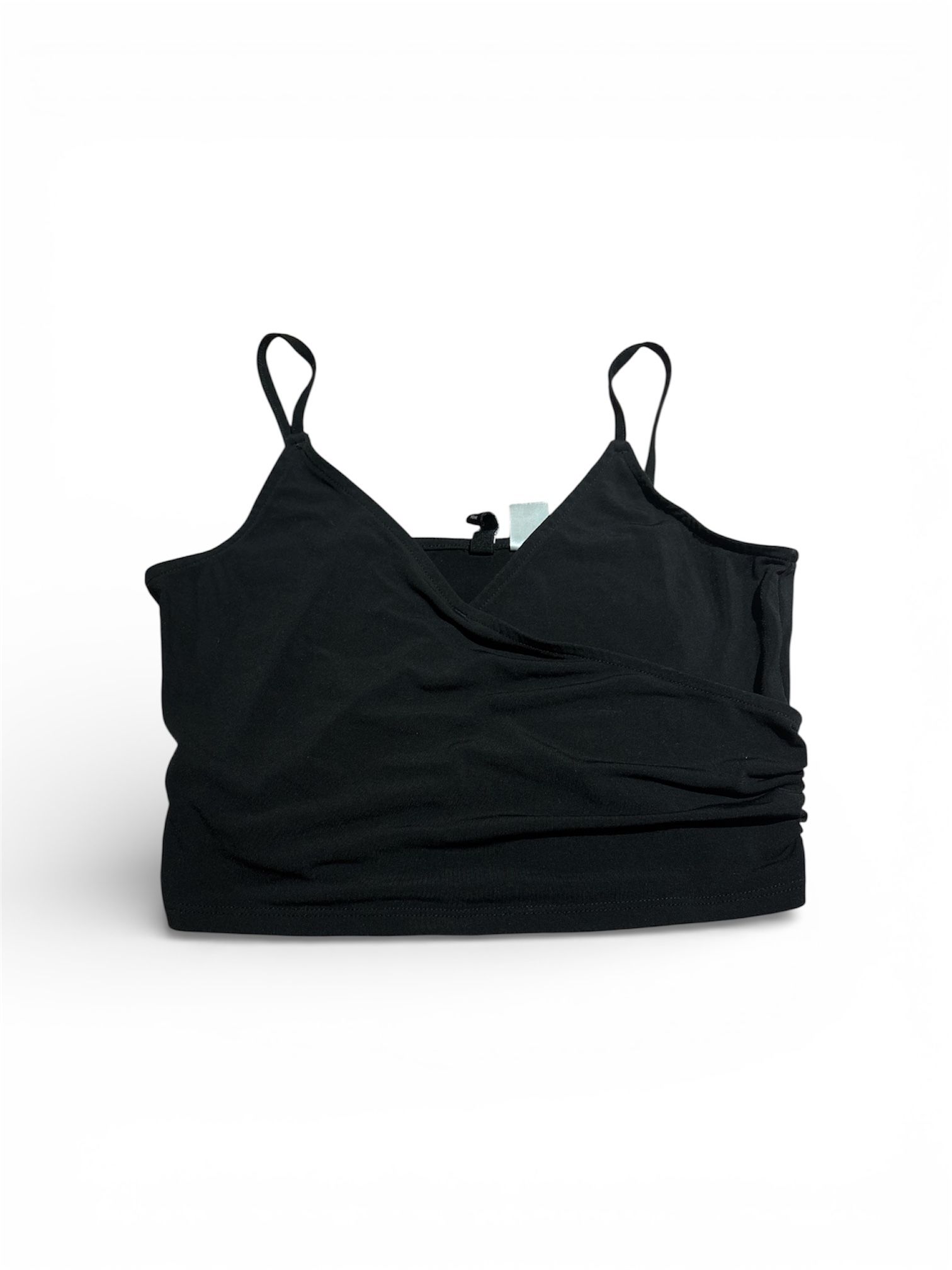 Black V-Neck Spaghetti Strap Cotton Camisole Tank Top Women's Sleeveless
