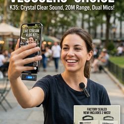K35 DUAL Wireless Microphone System Factory Sealed