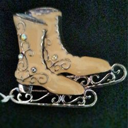 Vintage Ann Klein Skate Brooch