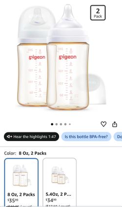 Pigeon Baby Bottles 8oz, 2 Pack