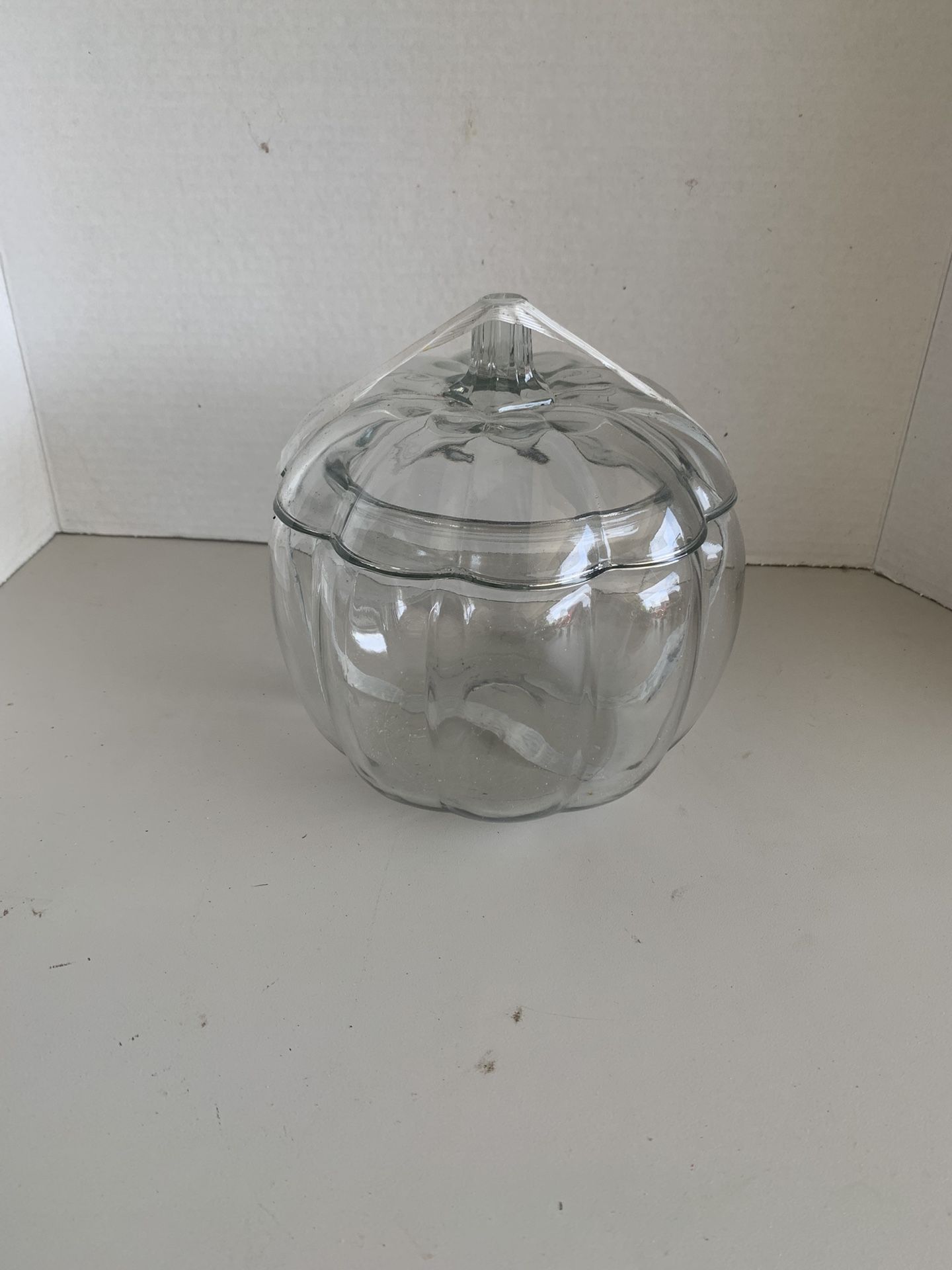 LARGE GLASS PUMPKIN JAR