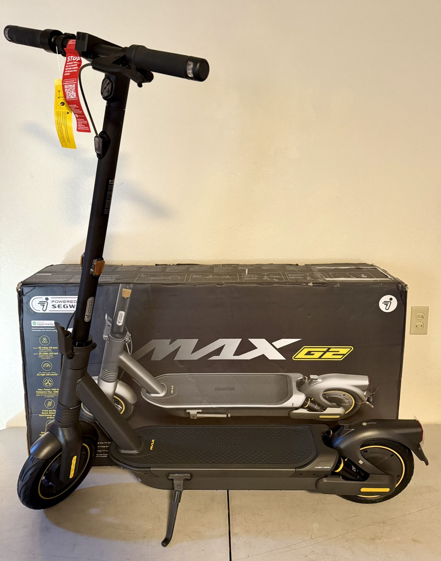 Segway - Max G2 Electric Kick Scooter Foldable w/ 43 Mile Range and 22 MPH Max Speed - Black