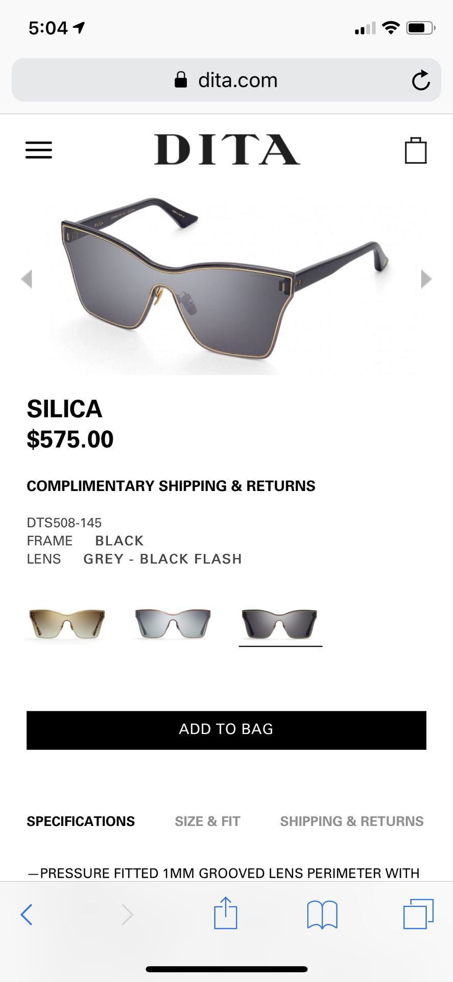 DITA SILICA women's sunglasses - black/ gold for Sale in Las Vegas