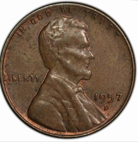 1957 D LINCOLN CENT VF GRADE