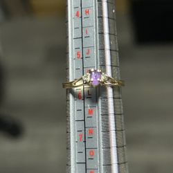 14k Yellow Gold Amethyst Ring Size 5 3/4